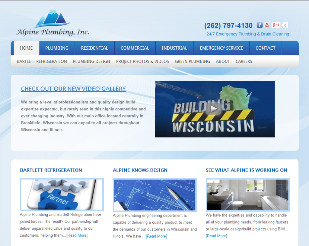 Alpine Plumbing Milwaukee Website Design