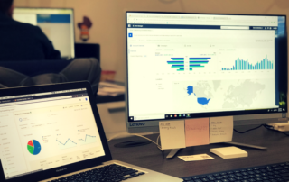 Computer showing graphs and data