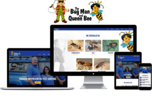 mobile and desktop versions of the Bug Man and Queen Bee website