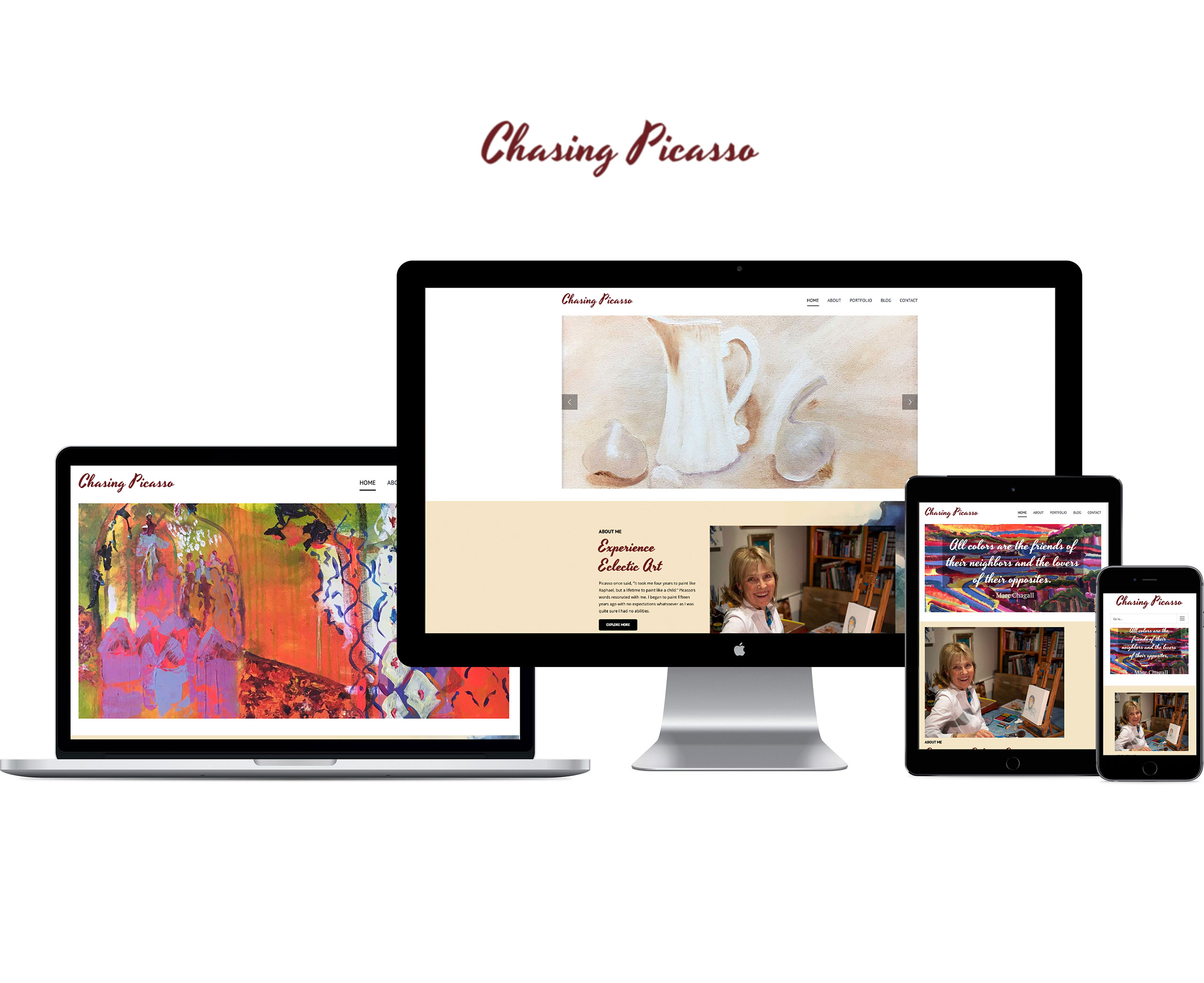 mobile and desktop versions of the Chasing Picasso Website