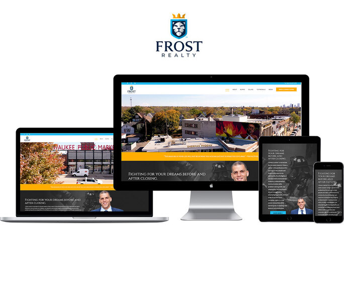 mobile and desktop versions of the Frost Realty website