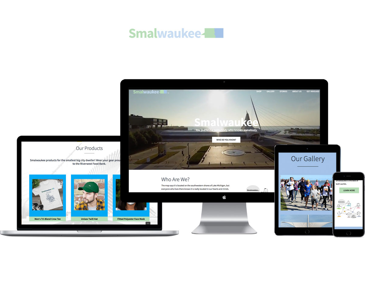 desktop and mobile versions of the Smalwaukee website