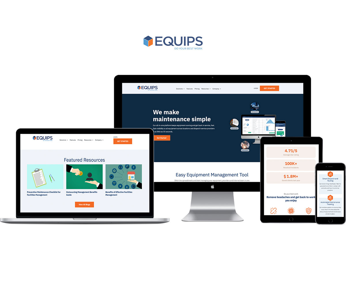 Desktop and mobile versions of EQUIPS website