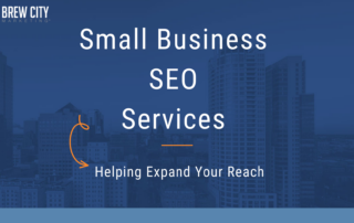 Featured image with the blog title "Small Business SEO Services" highlighted.