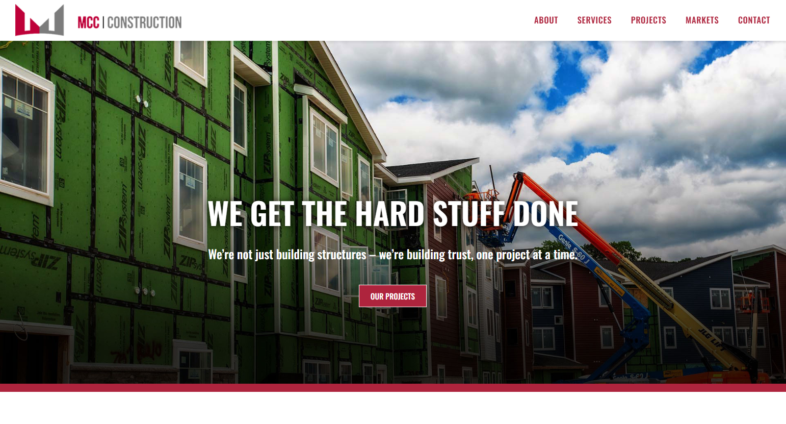 Maple Creek Construction website design by Brew City Marketing