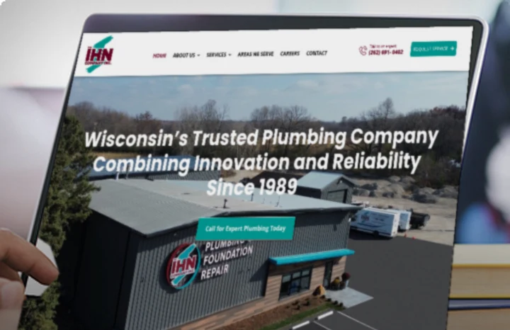 IHN Company website on a tablet